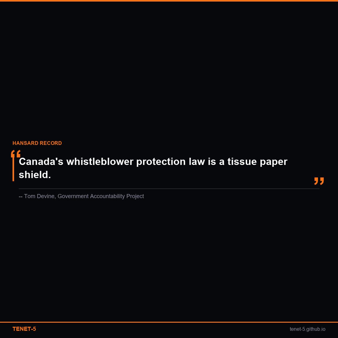 Canada's whistleblower law — tissue paper shield